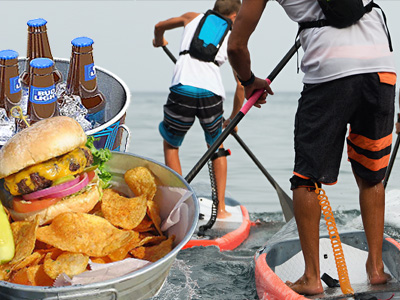 beer burgers sup kayak combo package deal rosebay watersports